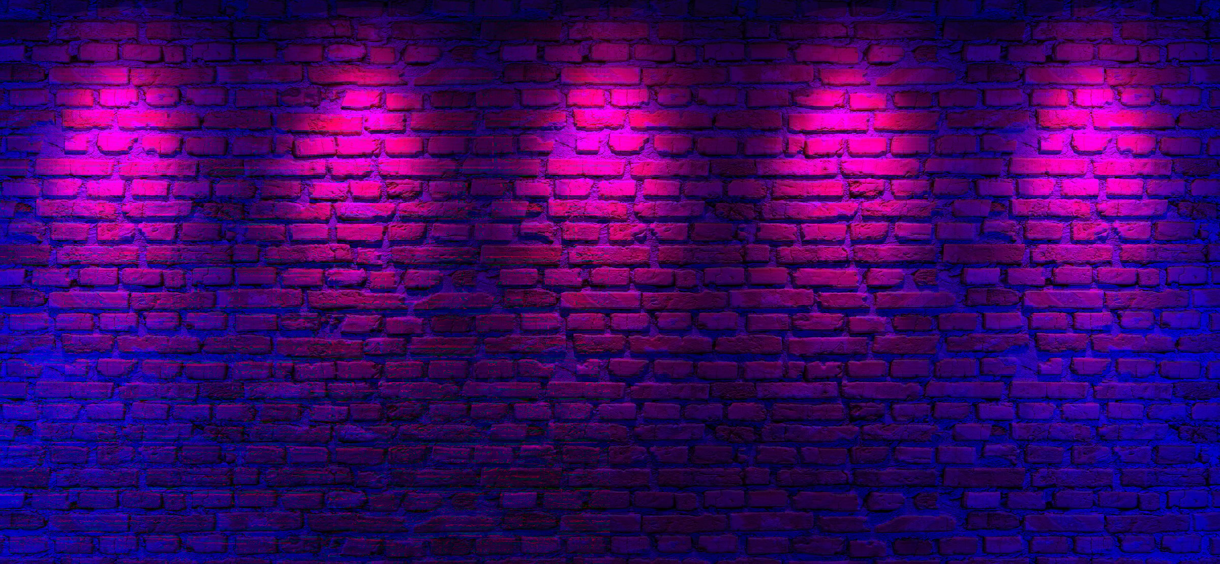 Brick Walls with Neon Light Background